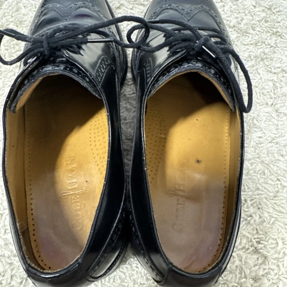 Cole Haan Black Leather Oxford Wingtip Lace Up Dress Shoes Mens 10M Career Work